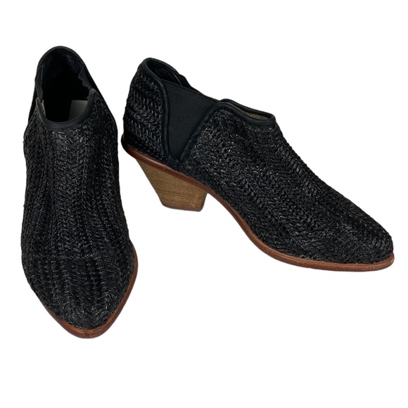 Matt Bernson Marlow Black Raffia Woven Ankle Bootie - Picture 13 of 13